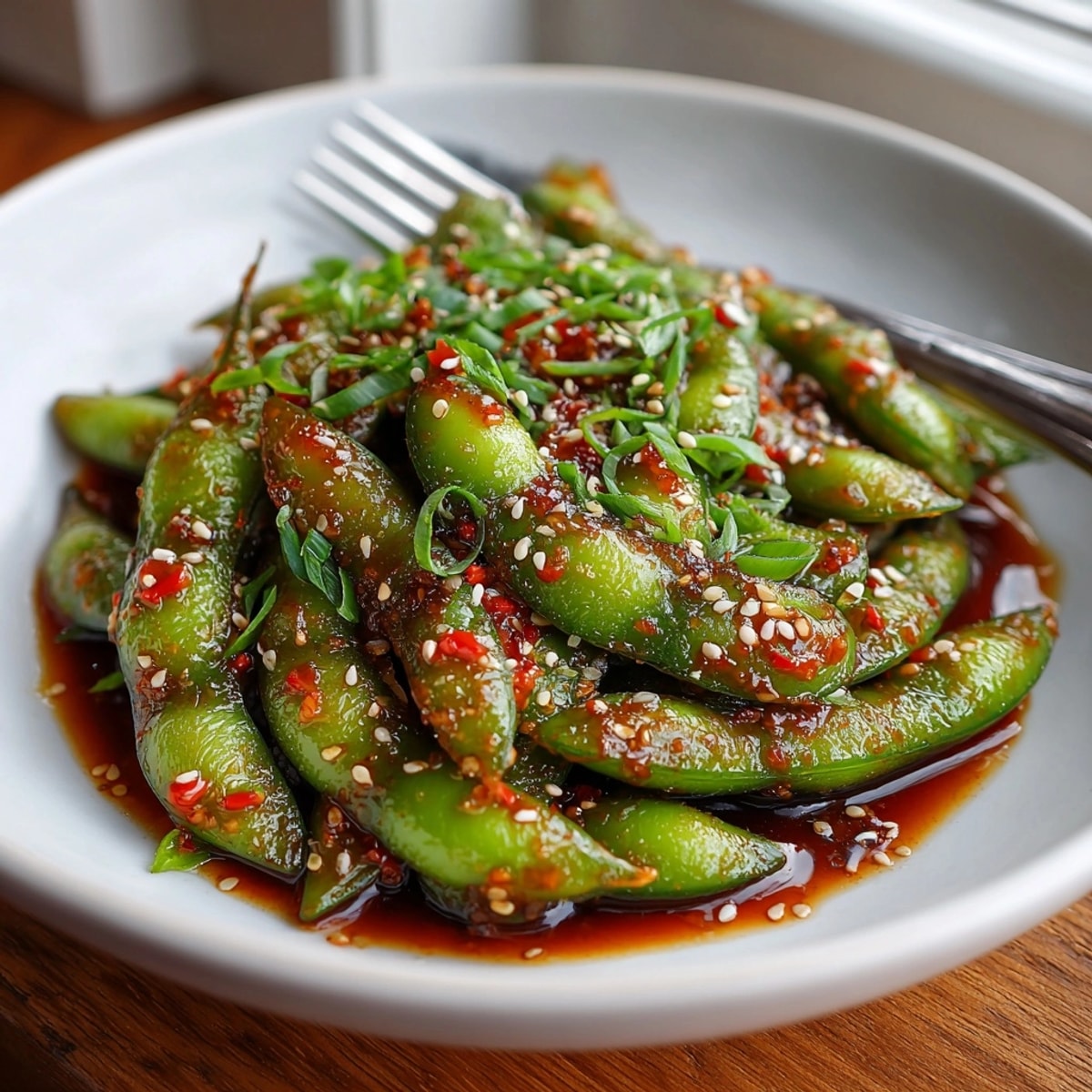 Homemade Sweet Chili Edamame Bean Poppers recipe: vibrant, crunchy, and ready to share.