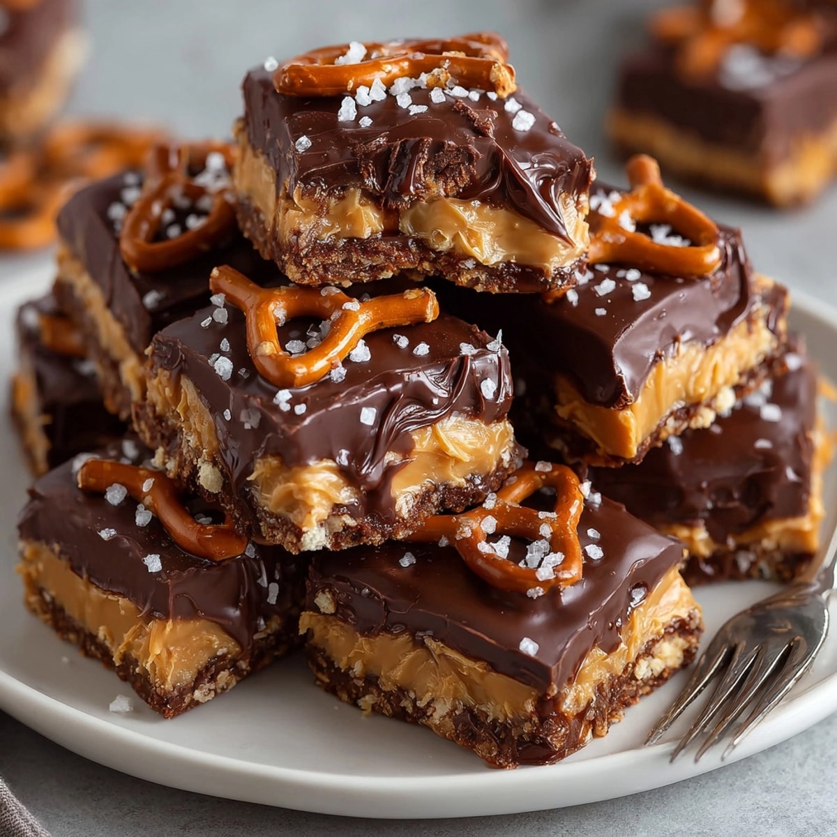 Homemade Peanut Butter Pretzel Chocolate Bites, ready to delight, sweet and salty treat.
