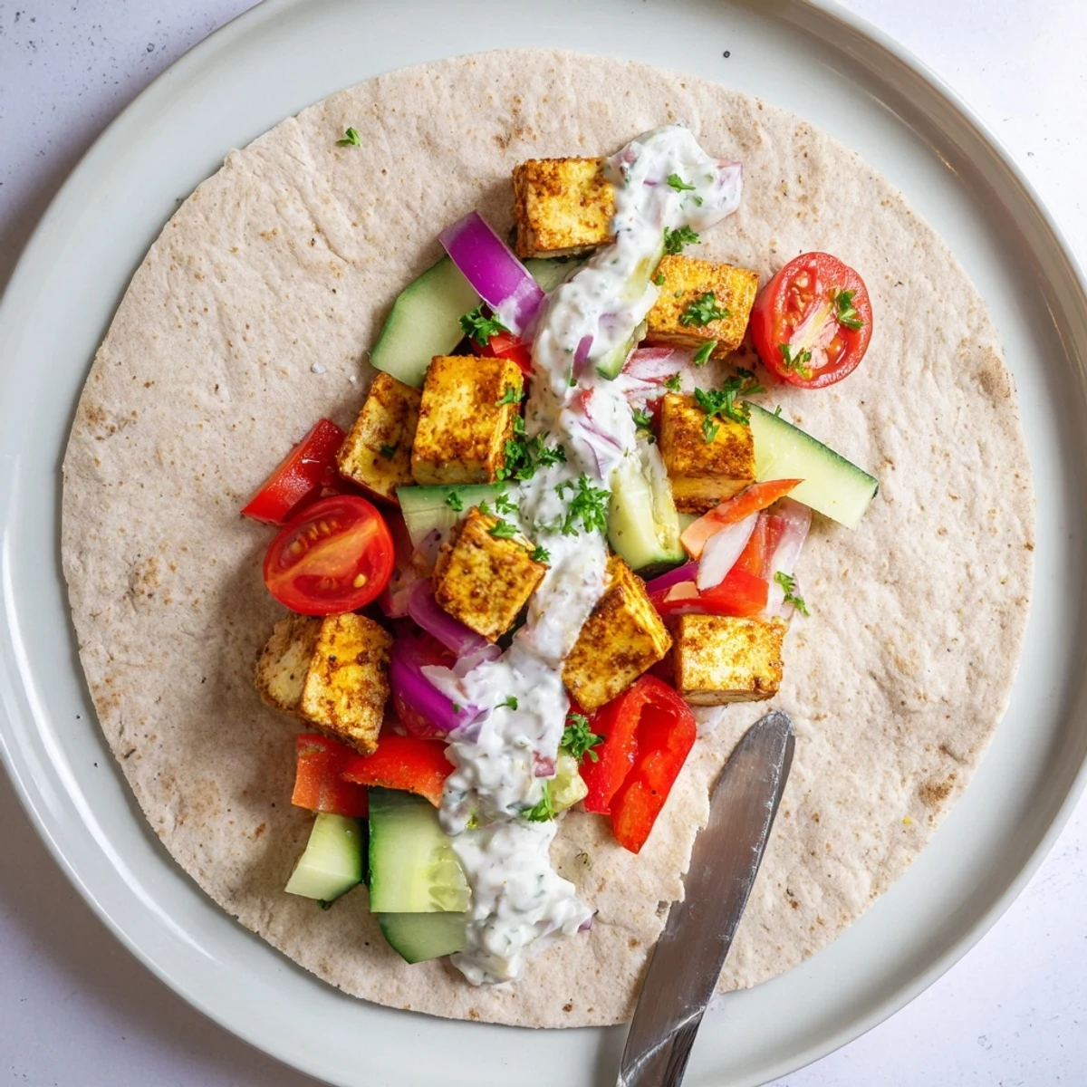 Vegan Viral Recipe Re-make with colorful roasted veggies and creamy tahini sauce.  