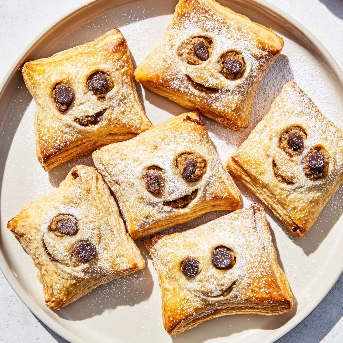 Warm, golden-brown Sleeping Gingerbread Puff Pastry Pockets, sweet and spiced, perfect for a cozy afternoon snack.