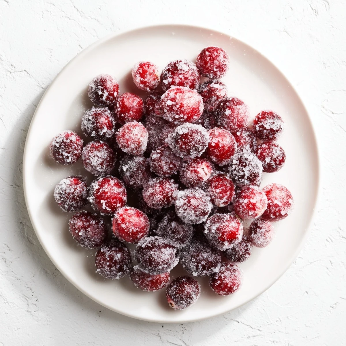 Sparkling 5-Minute Express Candied Cranberries, coated in glistening sugar for a perfect holiday snack.