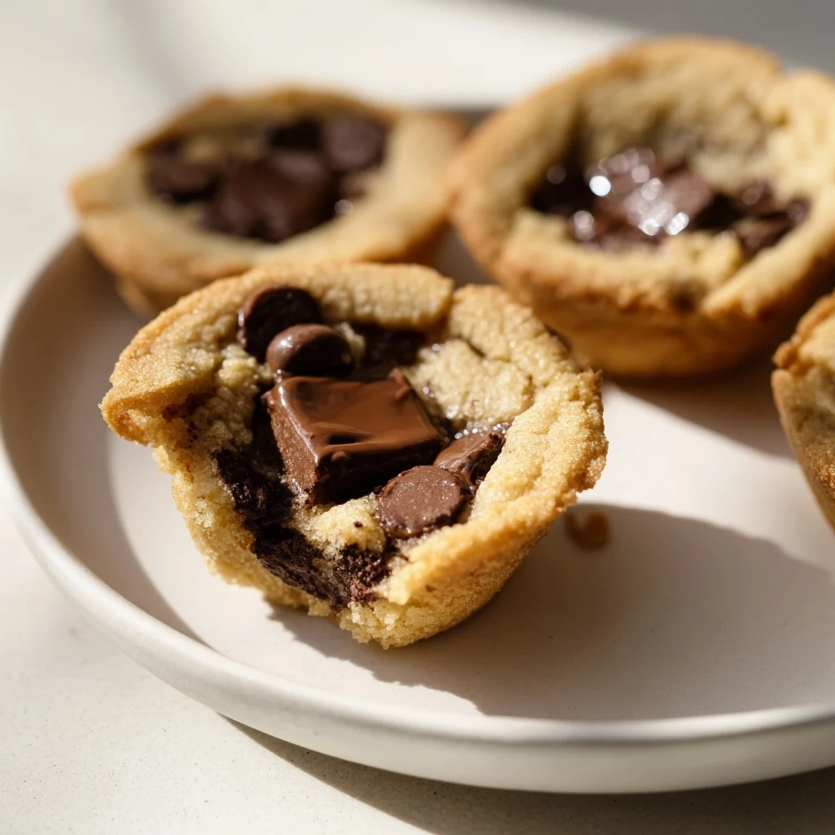 Air Fryer Gooey Cookie Cups with warm, melty chocolate, a perfect easy dessert to savor.