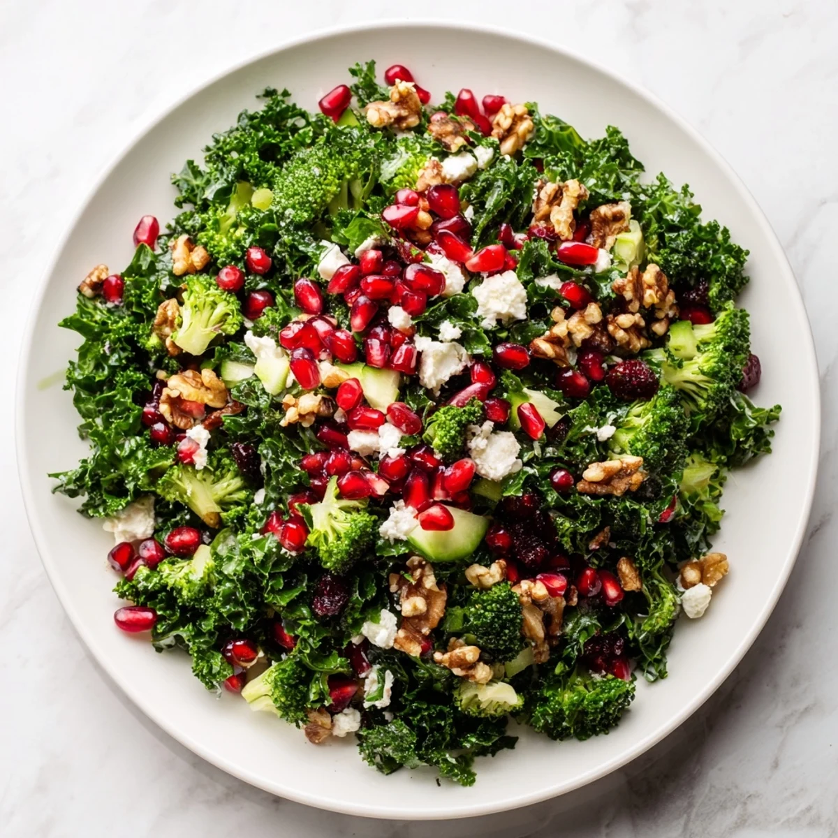 Freshly tossed Chopped Christmas Tree Salad, a colorful vegetarian dish ready for holiday meals.