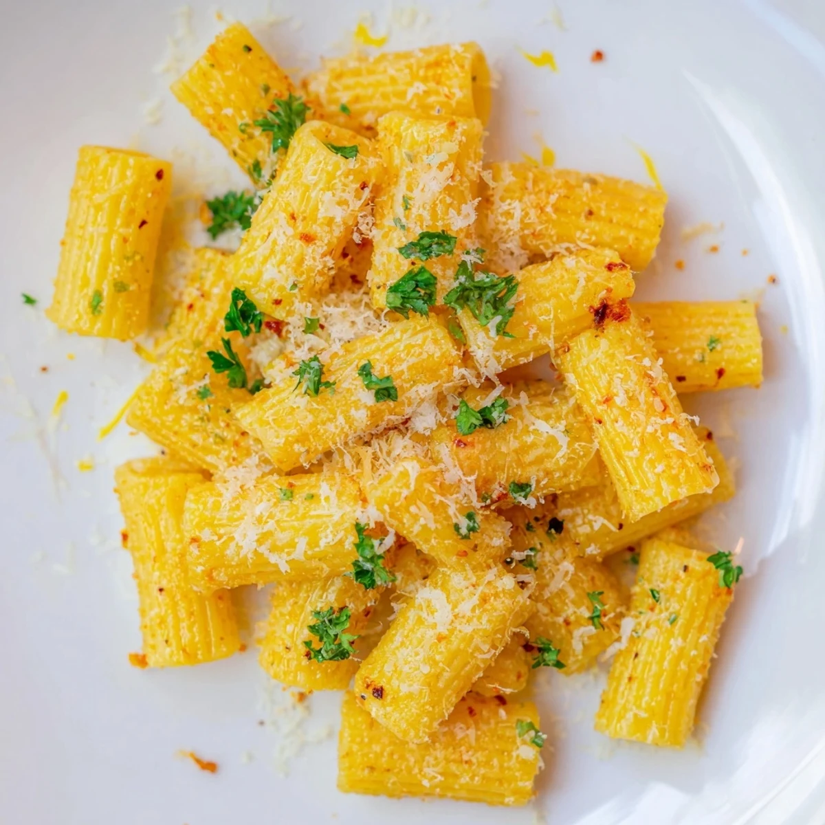 Golden-brown Spicy Lemon-Parmesan Pasta Chips are crispy and zesty, ready to be enjoyed as a snack.