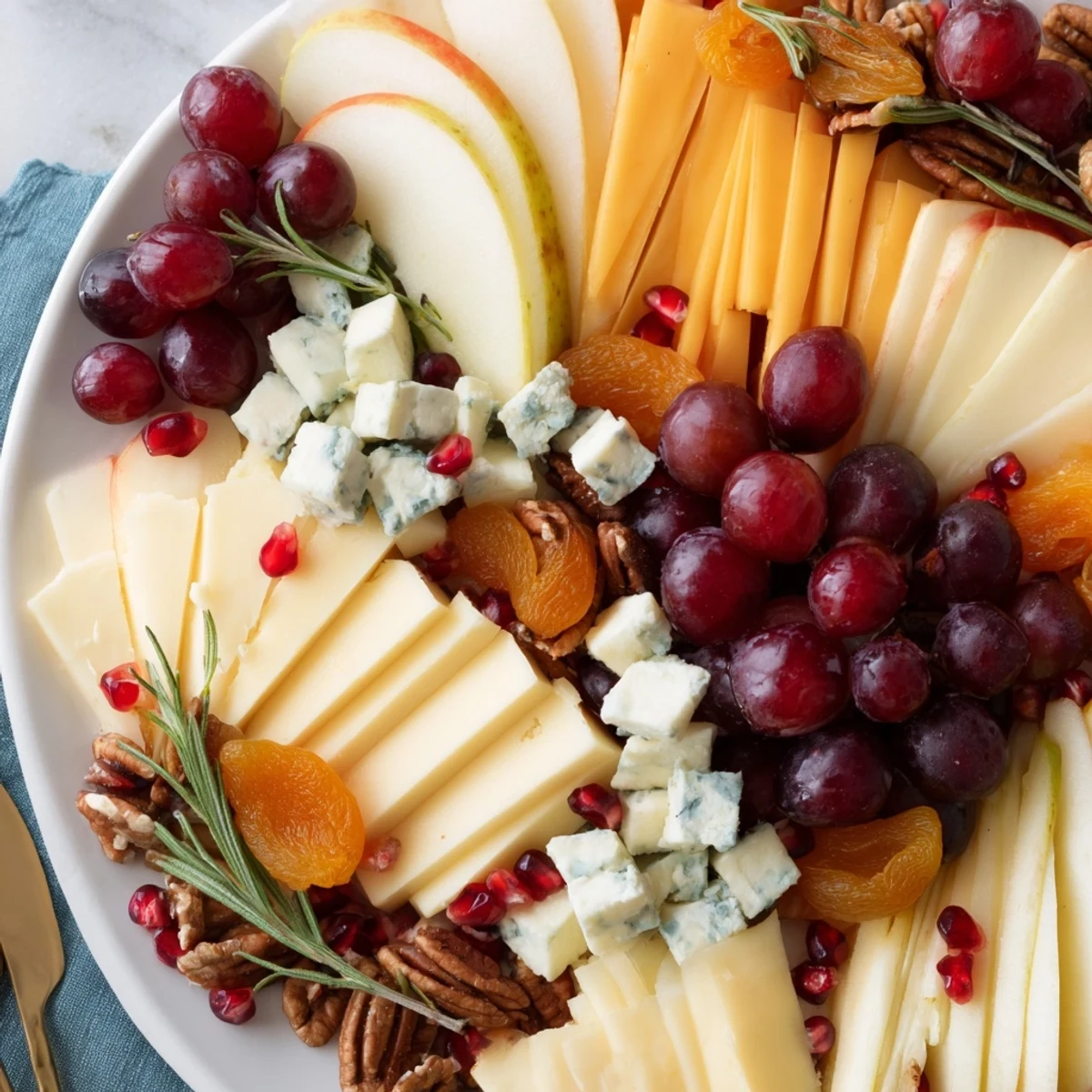 Beautifully arranged Winter Wonderland Snack Board showcases apples, grapes, and nuts—a sensory delight for holiday celebrations.