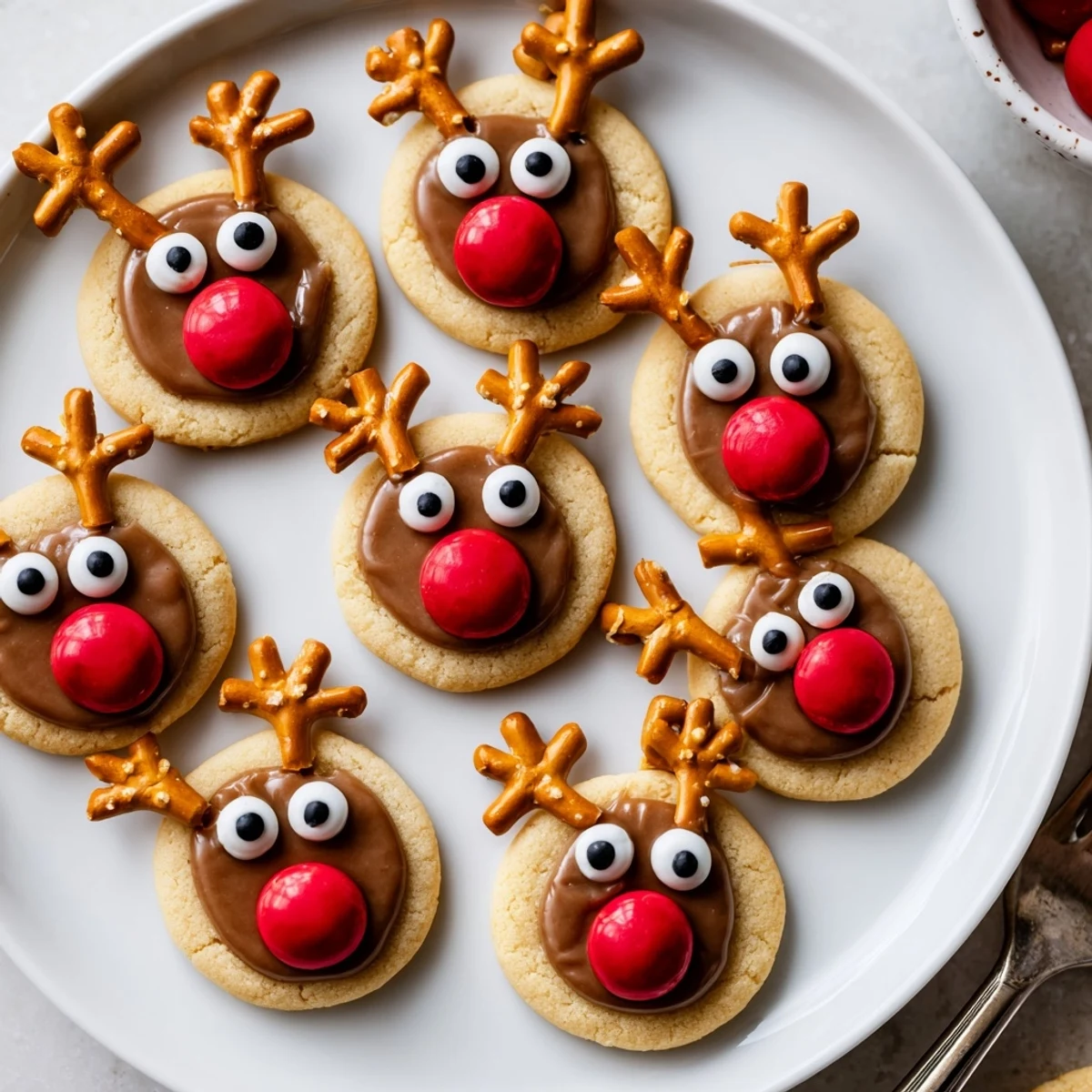 Freshly baked Santa's Reindeer Cookie dessert platter, perfect for a joyful holiday celebration shared with friends.