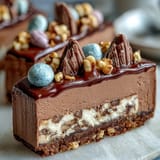 Festive pastel chocolate bark with mini Cadbury eggs and candy melts, perfect for Easter celebrations.