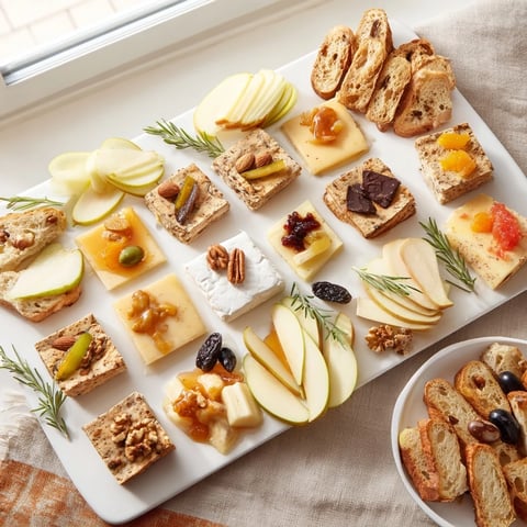 Vibrant Twelve Days of Cheese Board with artisanal cheeses and lovely pairings, perfect for a party.