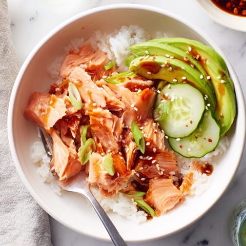 Leftover Salmon Rice Bowl