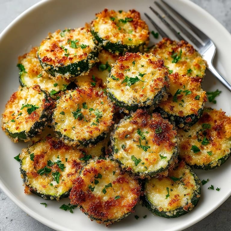 Homemade Crispy Parmesan Zucchini Chips, fresh from the oven, smells wonderfully savory.
