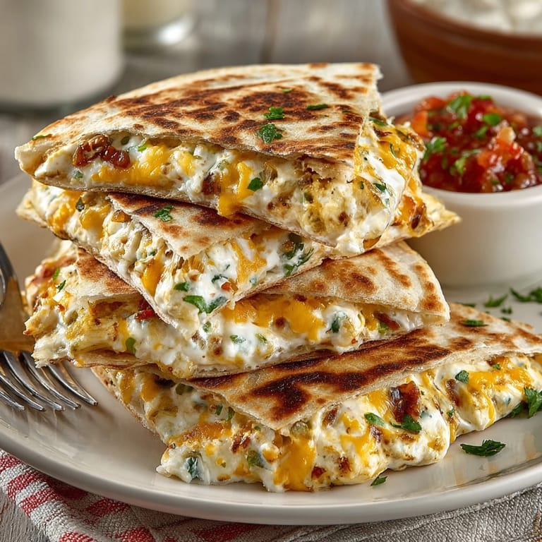 Homemade Jalapeño Popper Cheese Quesadilla Dippers—savory, cheesy, and perfect for sharing as an appetizer.