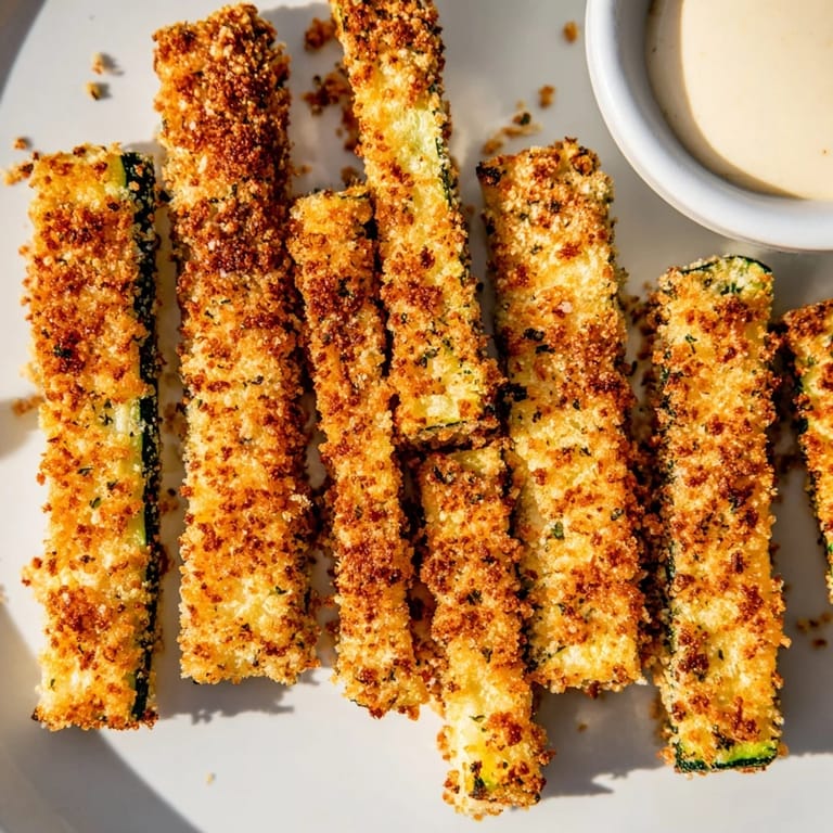 Deliciously crunchy zucchini fries served with creamy garlic aioli for extra flavor.  