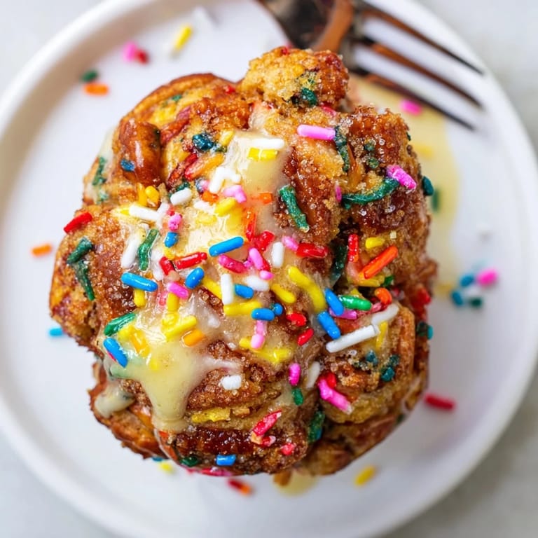 Bite-sized Funfetti soda pretzel monkey muffins featuring crunchy pretzel pieces and rainbow sprinkles.
