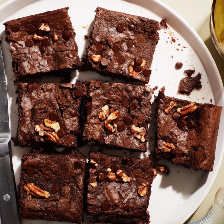 Decadent brownies using leftover nut-milk pulp, perfect with a scoop of ice cream.  