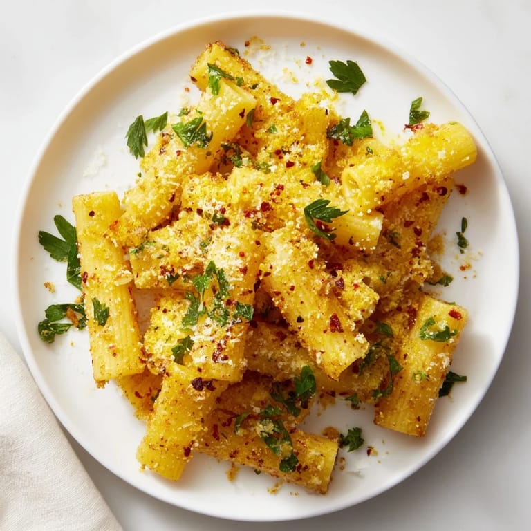 A delicious bite of Spicy Lemon-Parmesan Pasta Chips: perfectly baked, with a bright lemon aroma and cheesy flavor.