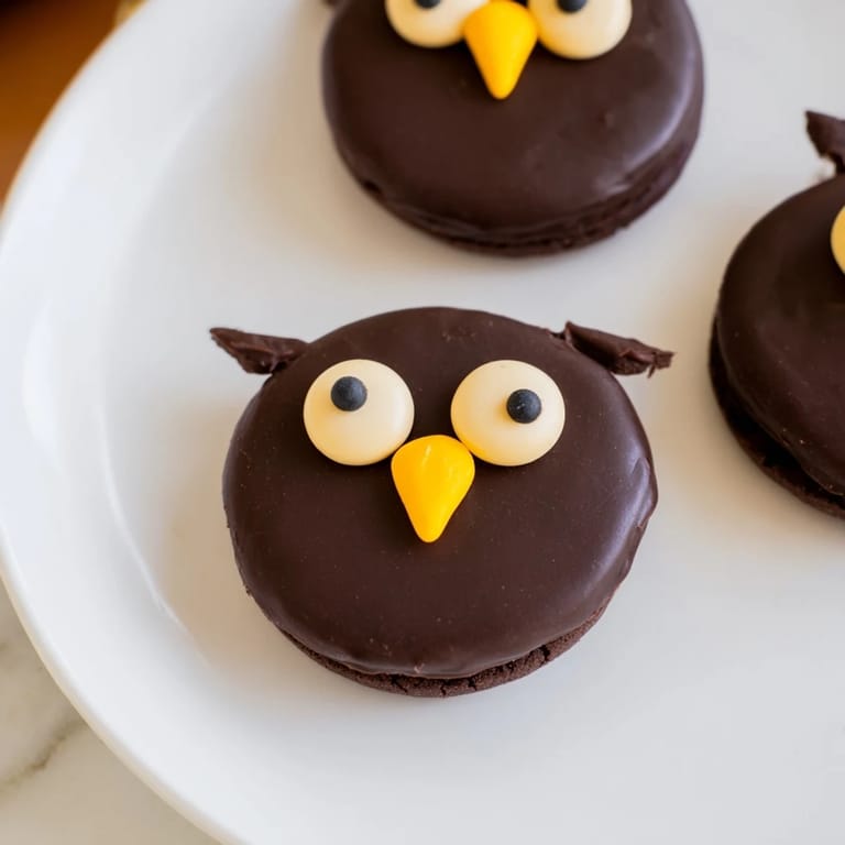 Imagine the amazing Hoot Hoot Owl-Themed Treat Tray, a visually appealing party dish with chocolate bark branches.