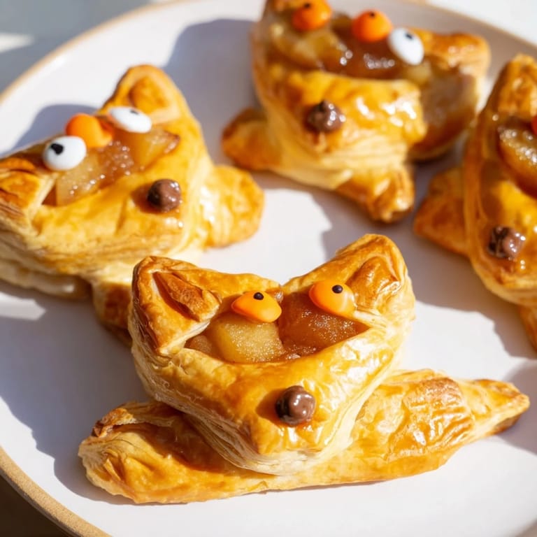 Close-up of fluffy, fruit-filled Autumn Harvest Fox-Shaped Bites perfect for a tasty autumn treat.