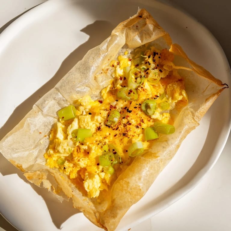 Freshly made Rice Paper Egg & Cheese Folds, a quick and easy fusion snack for anyone to enjoy now.